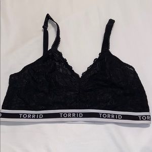 black bralette.